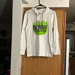 Anvil women hoodie white Detroit print